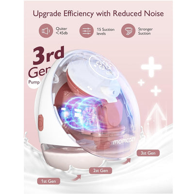 Bomba Extratora Dupla de Leite Elétrica Momcozy M9 Mobile Flow Hands Free Cozy Red - 15 intensidades