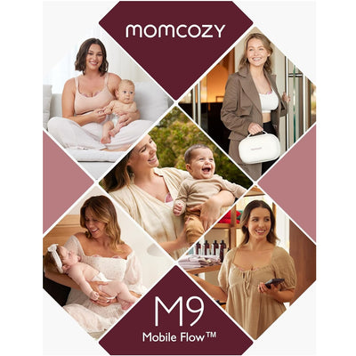 Bomba Extratora Dupla de Leite Elétrica Momcozy M9 Mobile Flow Hands Free Cozy Red - Liberdade em movimento